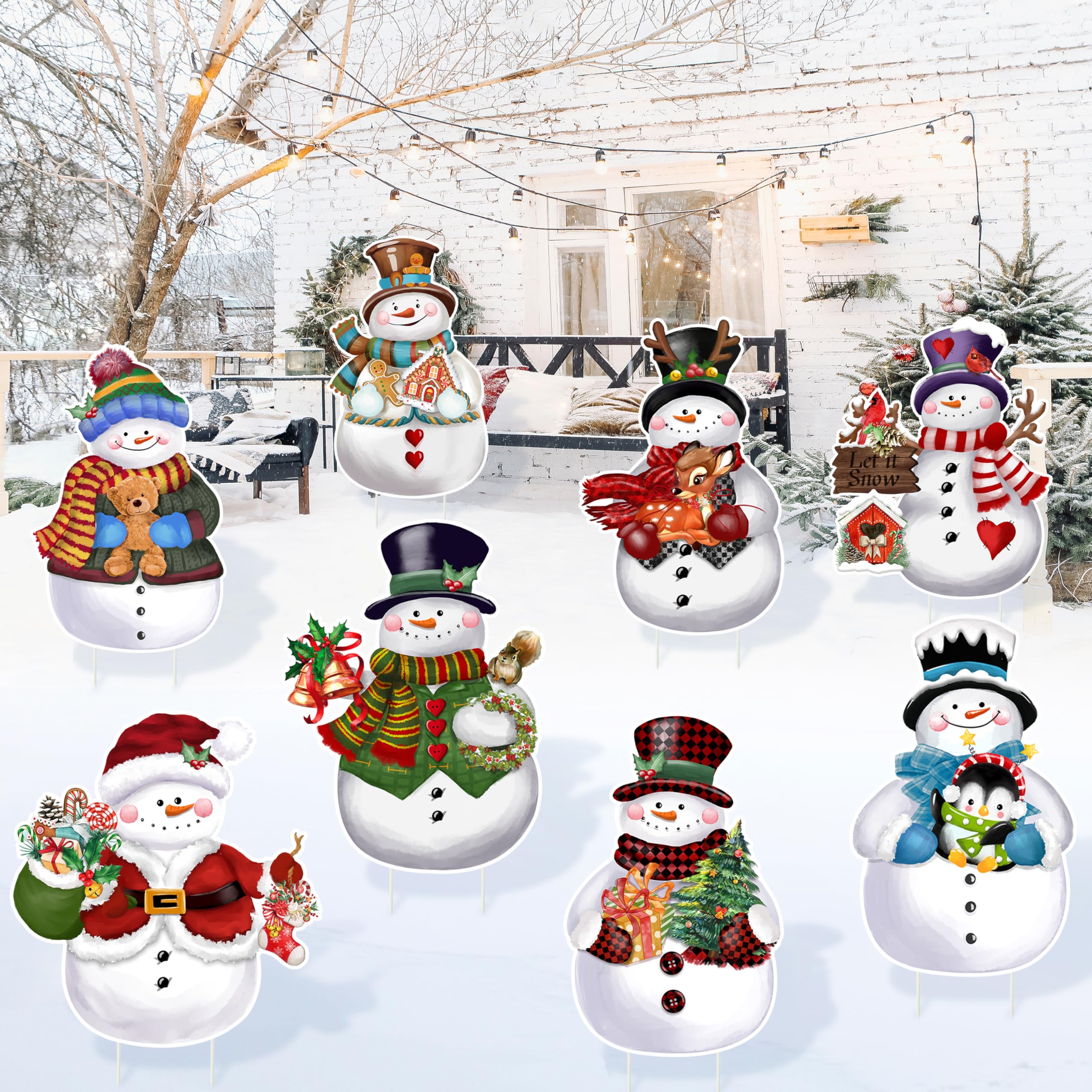 Amazon.co.jp: TREWAVE ステークス付きクリスマスヤードサイン 9個