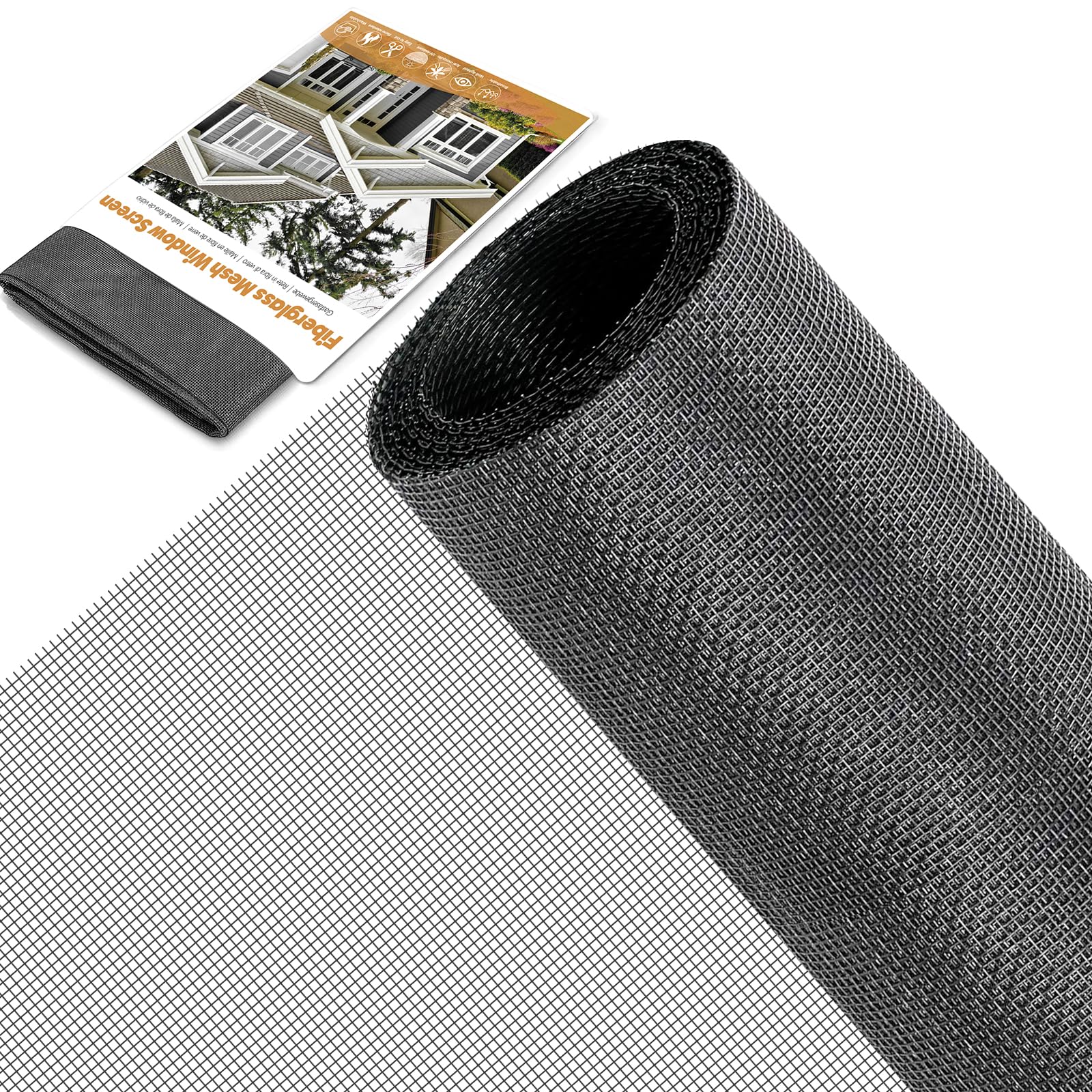 HOFUDON Rete Zanzariera Finestre 120x250 cm in Fibra di Vetro
