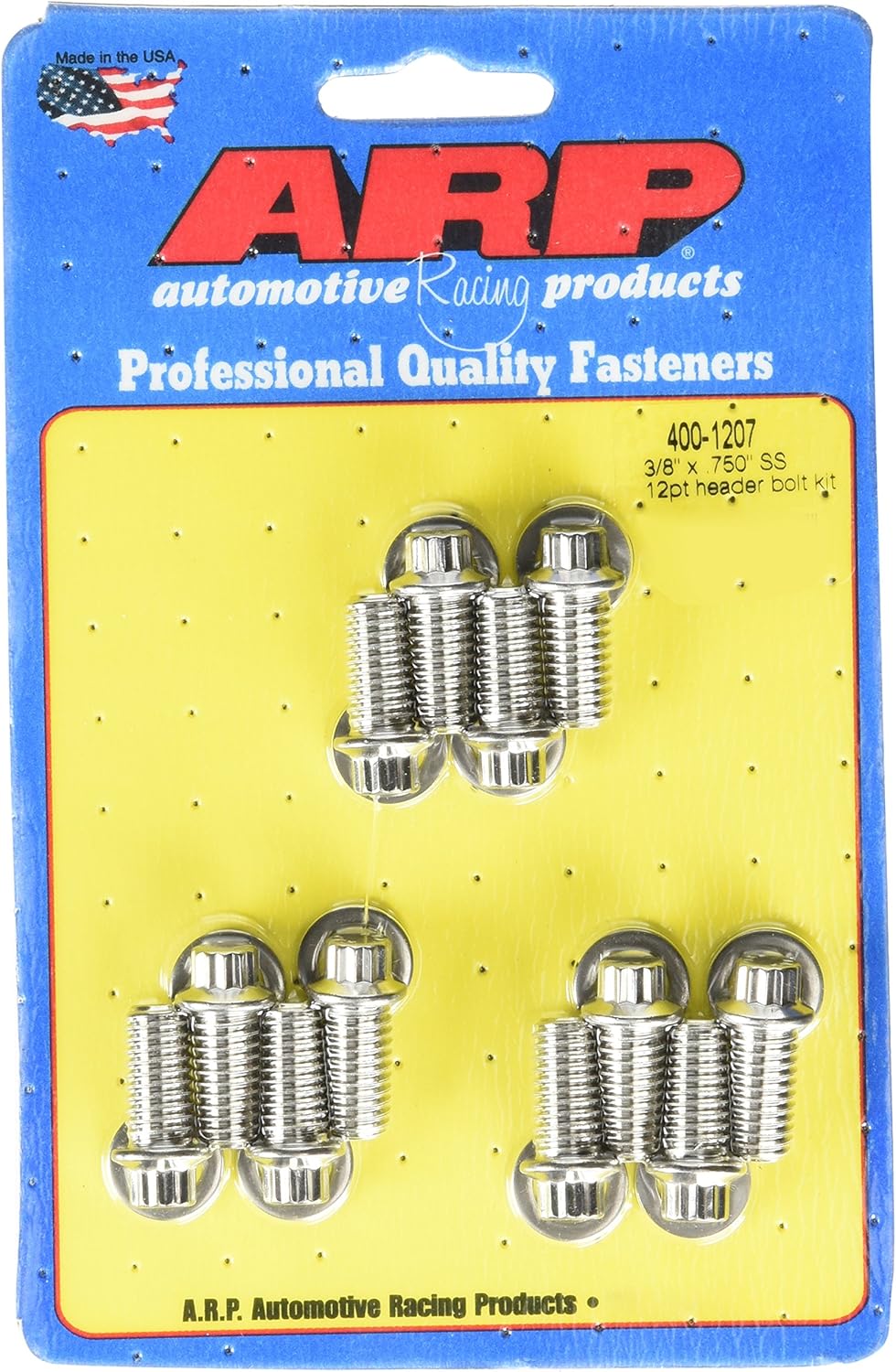 ARP 4001207 Stainless 300 12-Point Header Bolt Kit - Pack of 12