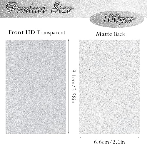 Miniatura 4 de Amabro 100 fundas para tarjetas, fundas protectoras para tarjetas de intercambio de Penny Sleeves Bling Silver Trading Card Sleeve Transparente
