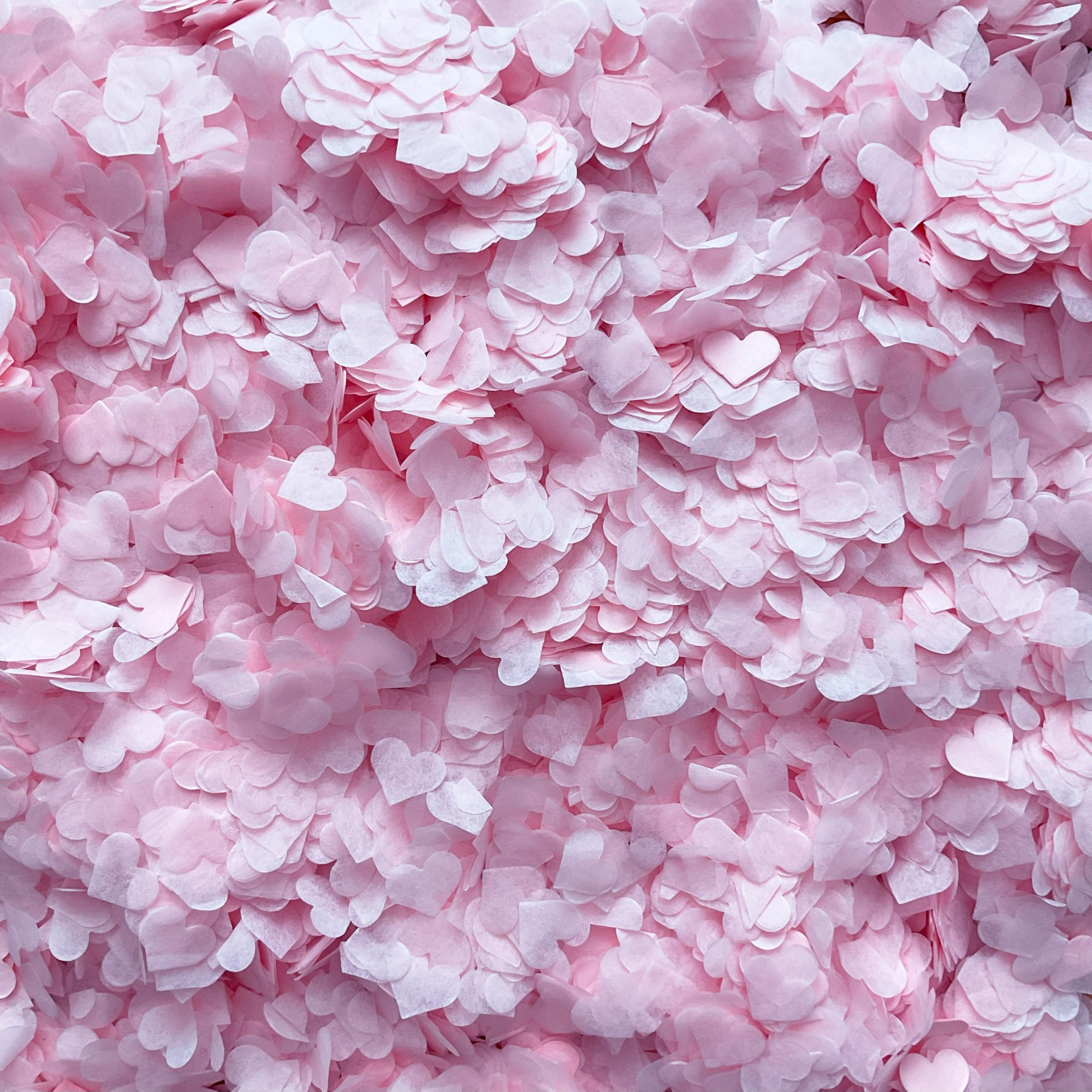 Biodegradable Heart Wedding Confetti | Eco-Friendly Tissue Paper Hearts | Many Colours (Baby Pink, Small (50g) 15 Handfuls)