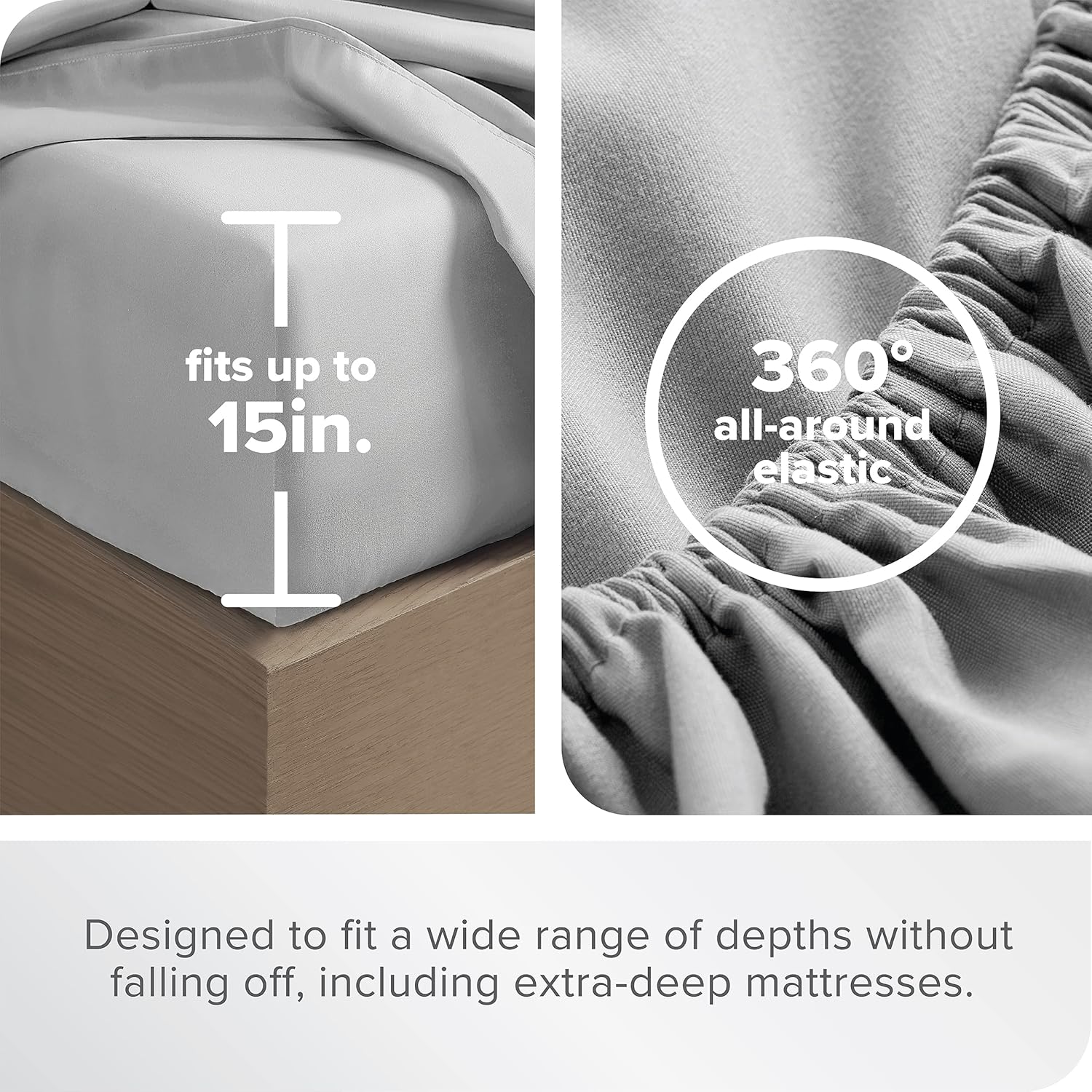 Bare Home Queen Sheet Set - 1800 Ultra-Soft Microfiber Queen Bed Sheets - Double Brushed - Queen Sheets Set - Deep Pocket - Bedding Sheets & Pillowcases (Queen, Light Grey) : Home & Kitchen