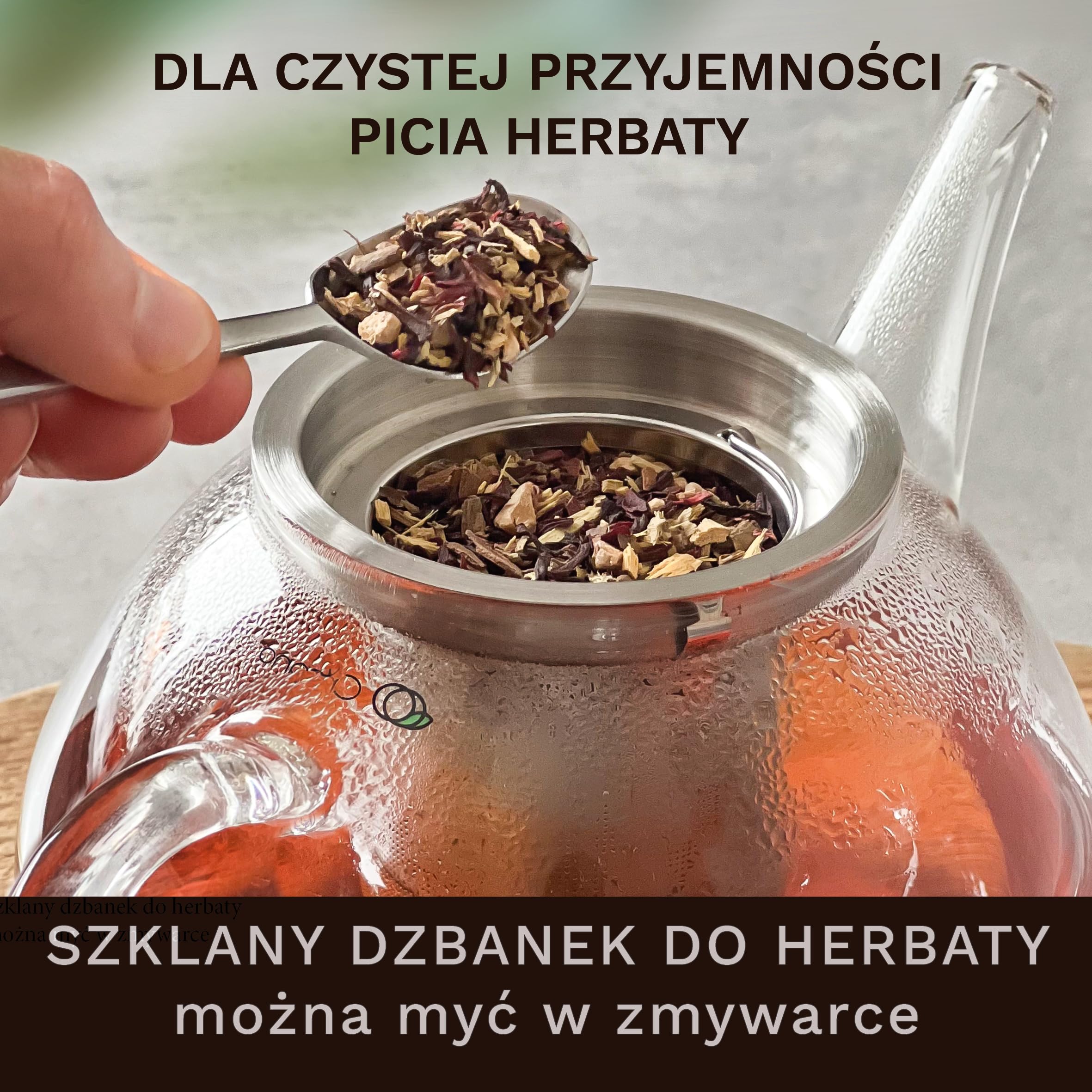 Creano Dzbanek do herbaty ze szkła 1,2 l + podgrzewacz ze stali nierdzewnej – szklany dzbanek do herbaty ze szklanym sitkiem i pokrywką – idealny do przygotowywania herbaty sypkiej – 100% niekapiący