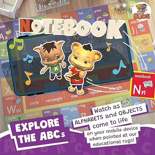 Miniatura 5 de KC CUBS abecedario de colección de diversión alfombra de área para aprendizaje educativo de números y formas para recámara de niños y sala de juegos