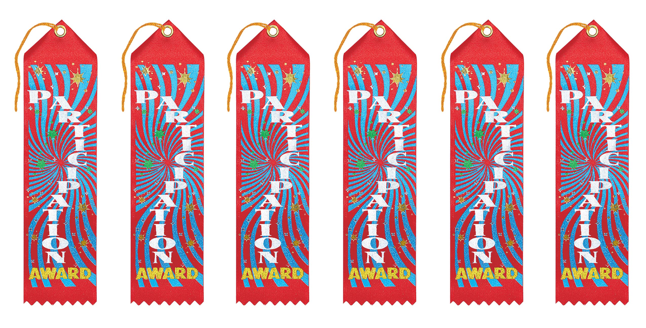 Beistle Participation Award Ribbons, 2 by 8-Inch, 6-Pack