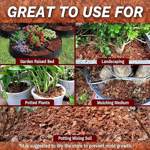 Miniatura 4 de SUMLOTY Chips de coco para plantas  Chips de cáscara de coco orgánico de 10 libras con baja EC y pH equilibrado, sustrato de coco de alta expansión,