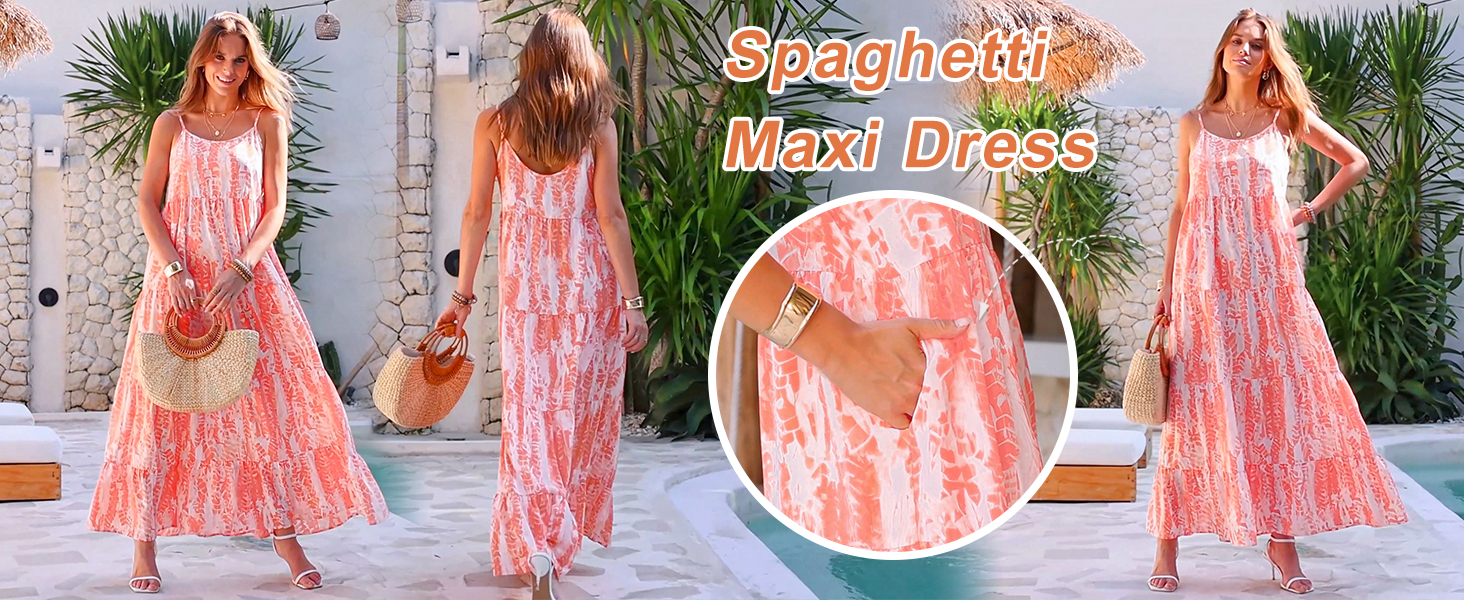 新品同様♡FOXEY DAISY TRAVEL Slim Perfect PRETTYGARDEN Women's Smocked Maxi Dresses 2025 Summer Beach