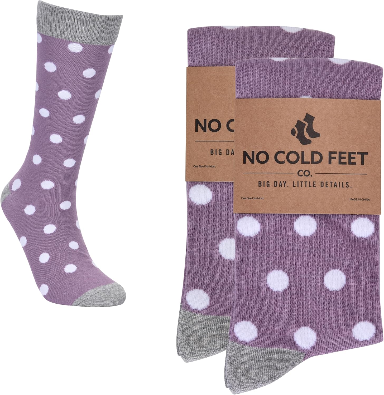 No Cold Feet Men’s Purple Dress Socks – Classic Soft Crew Dress Socks, All-Day Comfort for Work, Business or Weddings