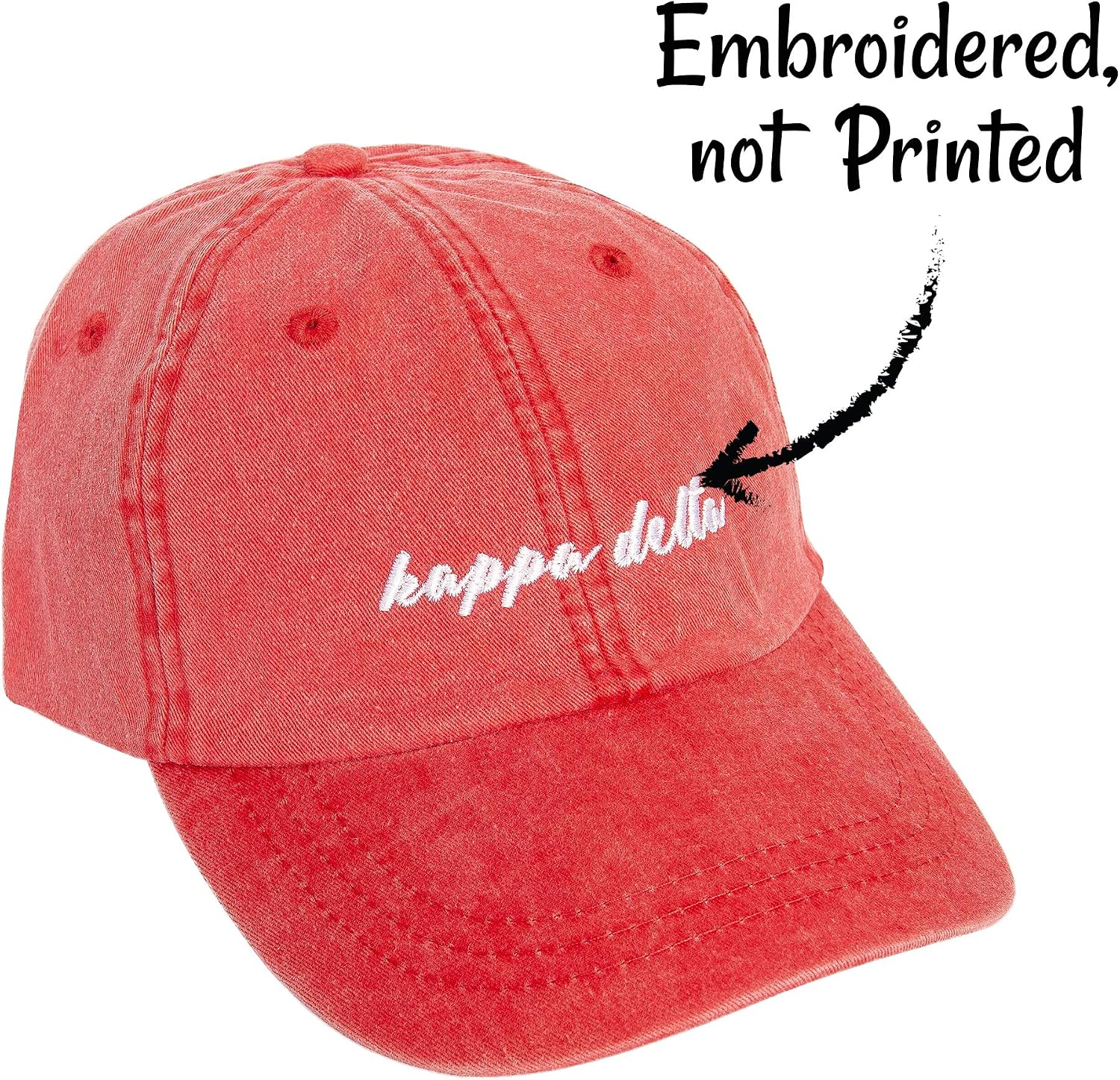 Desert Cactus Kappa Delta Sorority Baseball Hat – Adjustable Kaydee KD Embroidered Cap with Greek and Cursive Font (N)