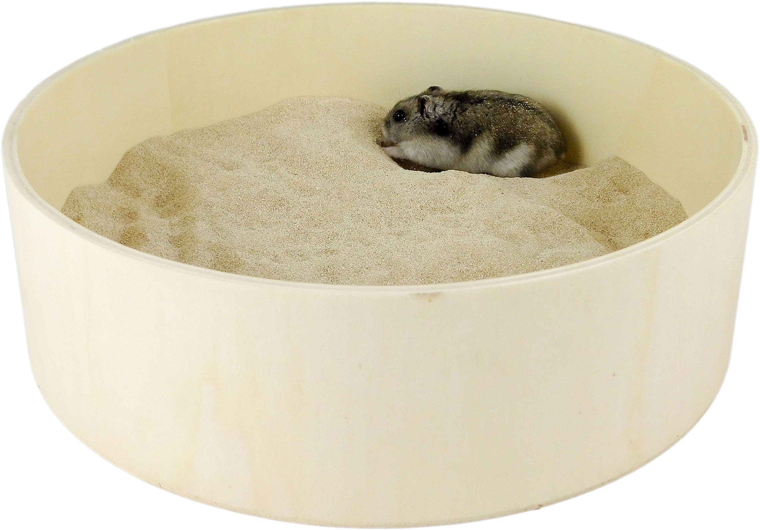 Getzoo Ø 30 cm Sandbad M (eckiger Deckel) I Optimale Größe I Sicherheitsorientiertes Design I Natürliche Krallenpflege I Passt in naturnahe Gehege I Vielseitig einsetzbar