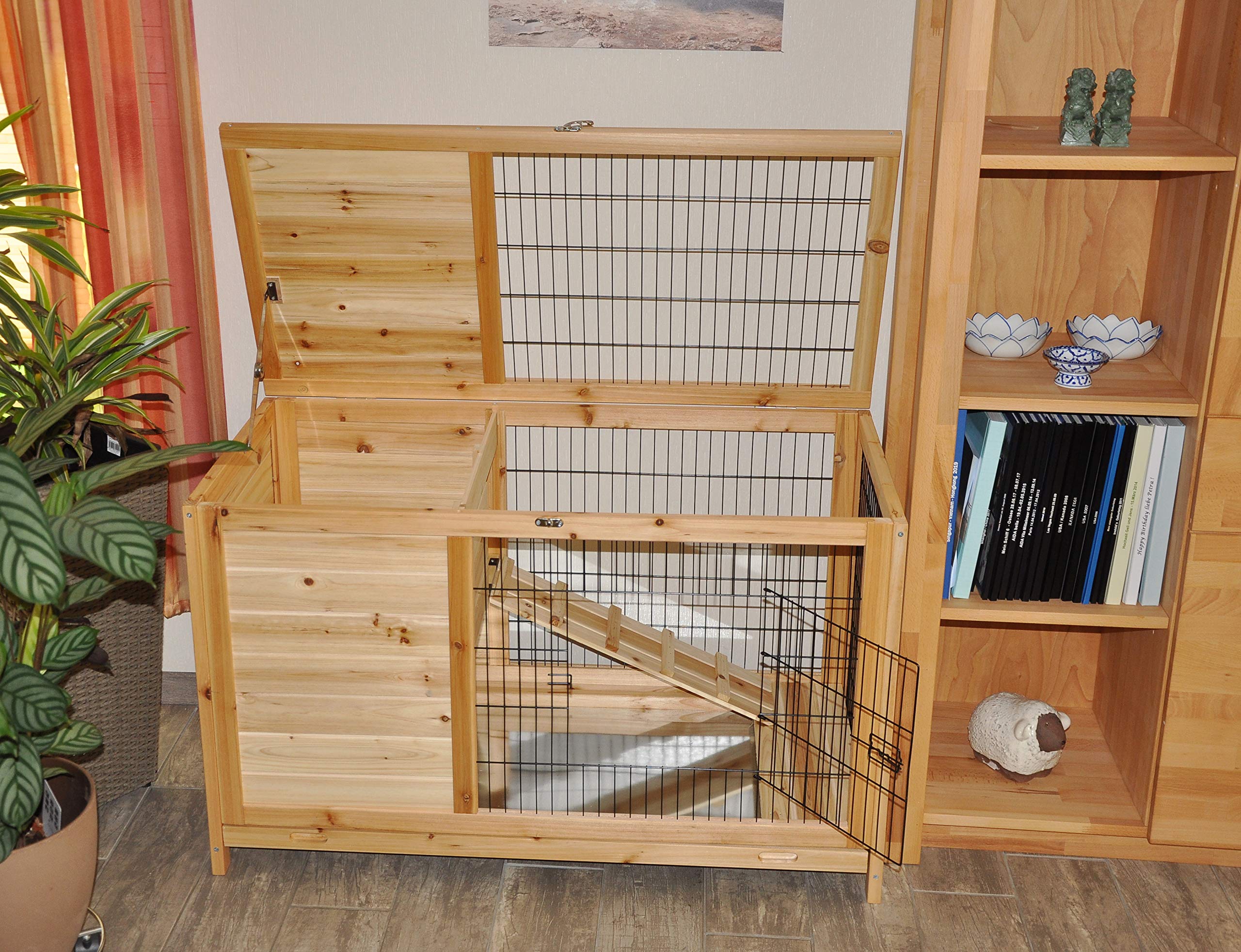 nanook Cage pour Hamster Cage pour Cochon d'Inde - Naturelle - 100 x 50 x 62 cm - verrouillable - avec Toit et Ouverture Frontale