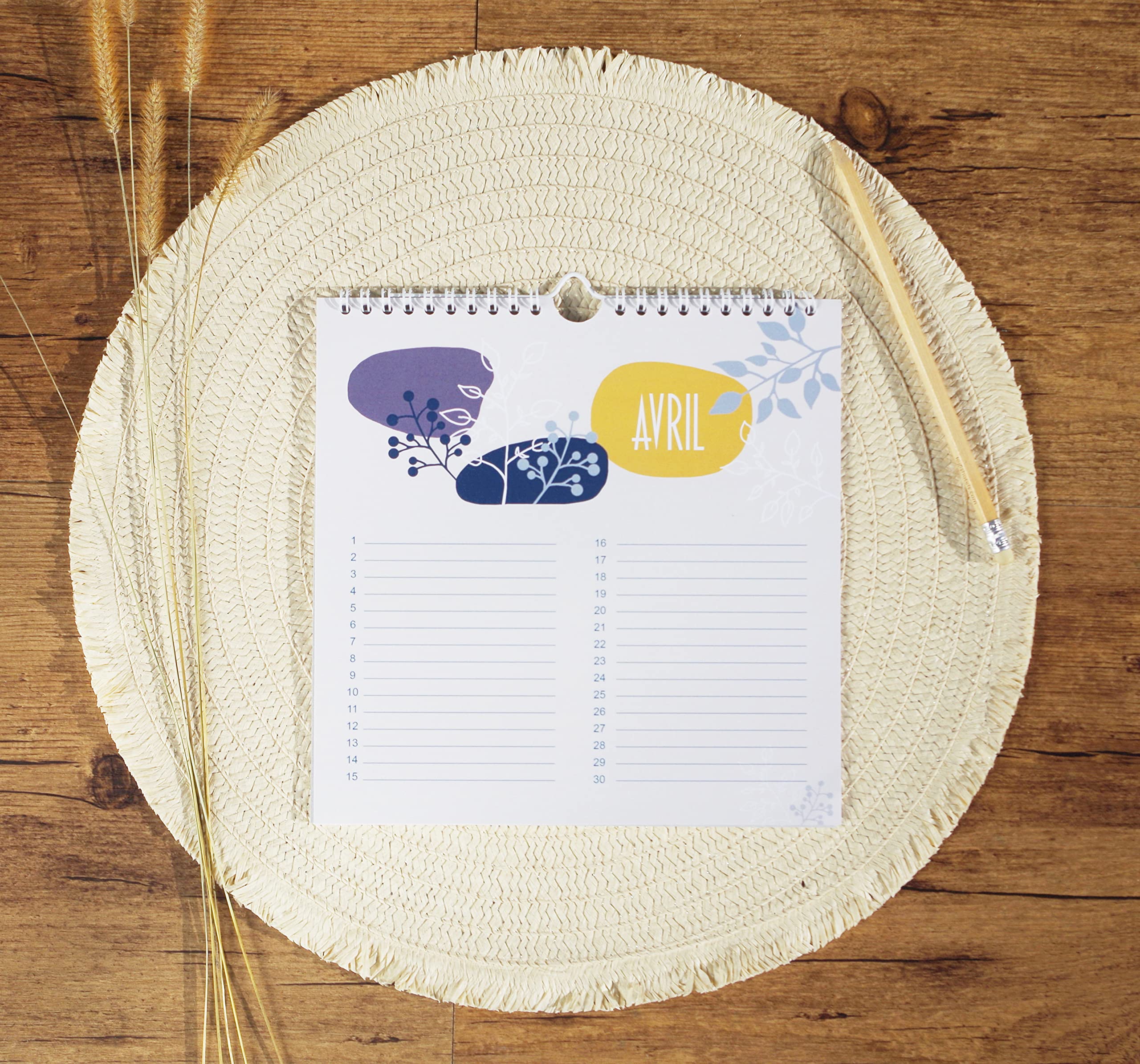 Calendrier Carré des Anniversaires, Mural, Perpétuel, Format 21 x 21 cm