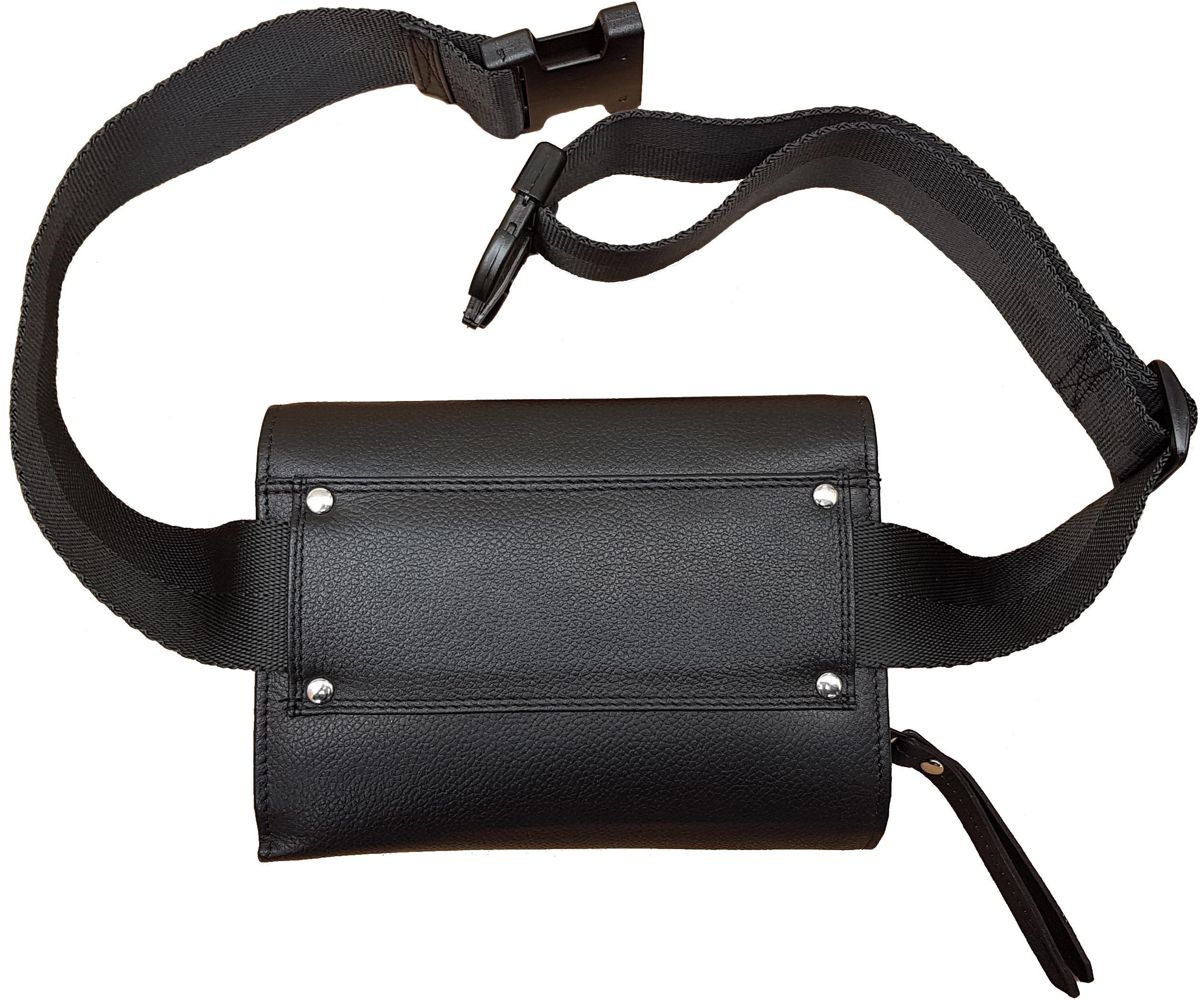 Riñonera de Camarero en Piel, Bolsa de Camarero, Monedero de Camarero, Cartera, Billetero, Vendido sin Dispensador/Distribuidor/Clasificador de 5 Monedas de Euro