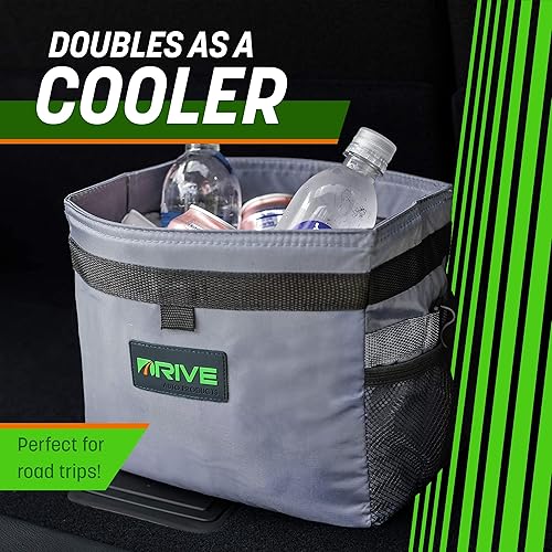 Vista 7 de Drive Auto Products - Botes de Basura de coche con correa Gris/Negro
