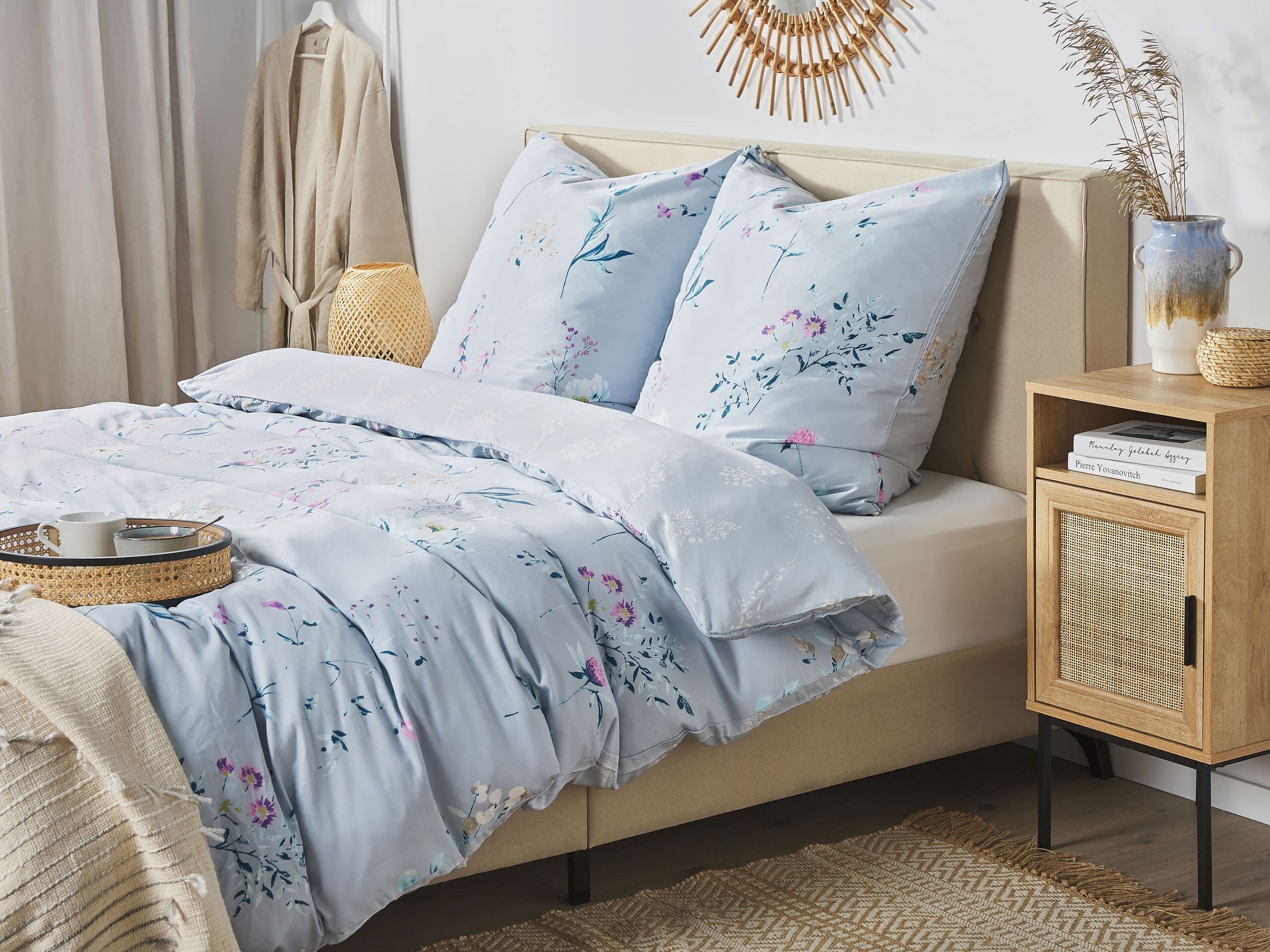 Set Copripiumino Matrimoniale Reversibile Lilla - 200x200cm Con 2 Federe 50x75cm - Foto 11