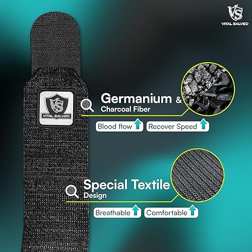 Miniatura 4 de Vital Salveo - Banda elástica transpirable para rótula de compresión para aliviar el dolor, estabilización articular para hombres y mujeres