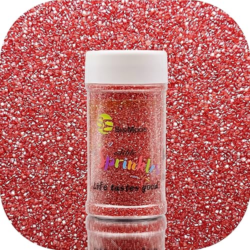 Miniatura 3 de SE Si&Moos Gránulos gaseosos comestibles rojos de azúcar para lijar cristales de azúcar para decoración de galletas, rimmer comestible con purpurina