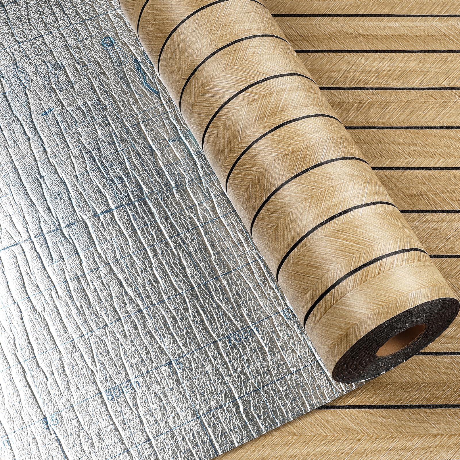 Decotalk Pannelli Decorativi per Pareti Camera da Letto Legno Marrone 60X400cm Spesso Pannelli Decorativi per Pareti Legno Carta da Parati Adesiva Muro 3D Pannello Murali Decorativo Parete per Interne