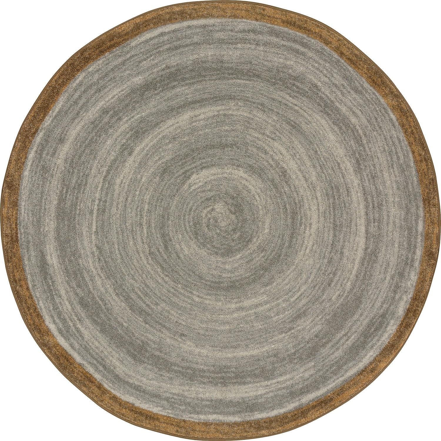 Joy Carpets Feeling Natural Area Rug in Color Stone, 5'4" Round