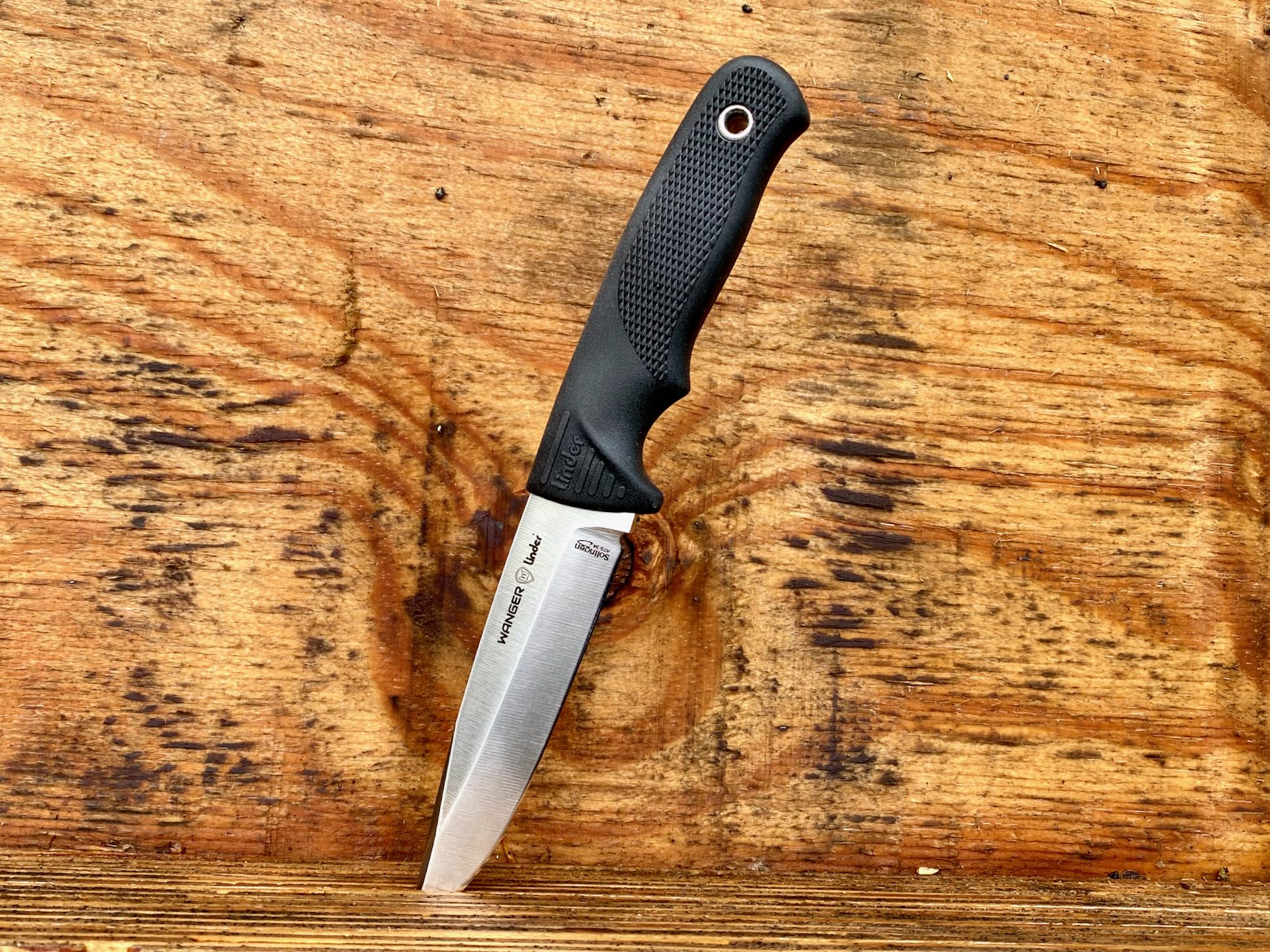 Linder Super Edge 7 Joe Vogel Evo-X ATS 34 Schwarz Survival Spar Set Kydexscheide mit Clip und Feuerstarter