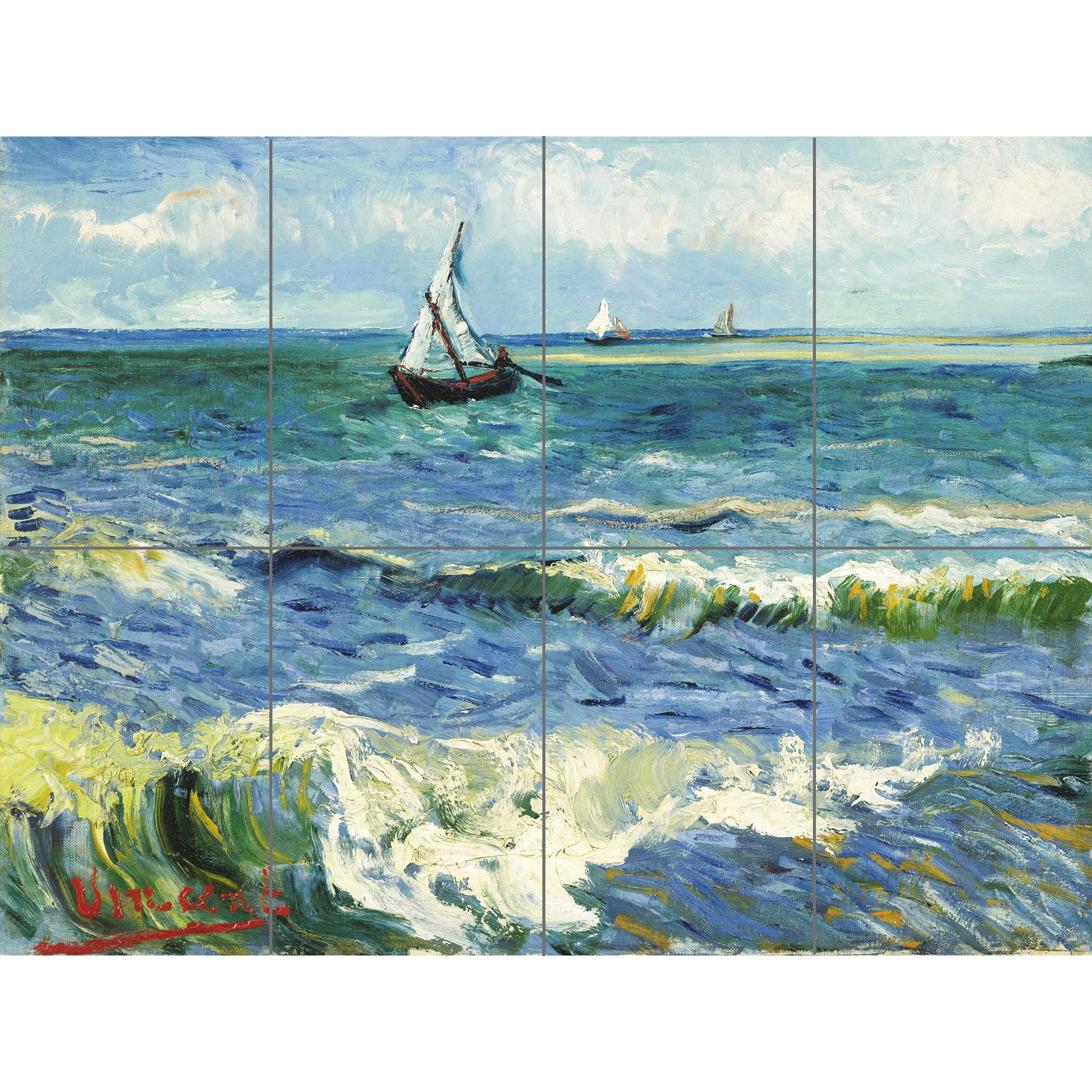 Artery8 Vincent Van Gogh Zeegezicht Bij Les Saintes Maries De La Mer XL Giant Panel Poster (8 Sections)