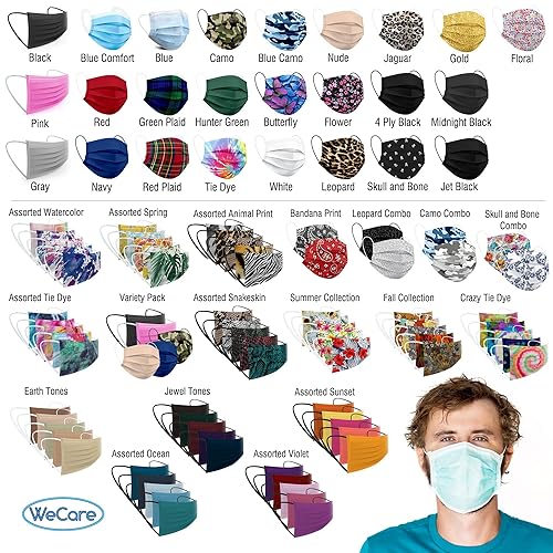 Miniatura 6 de WECARE Paquete de máscara facial de teñido anudado y bandana para adultos, envuelta individualmente