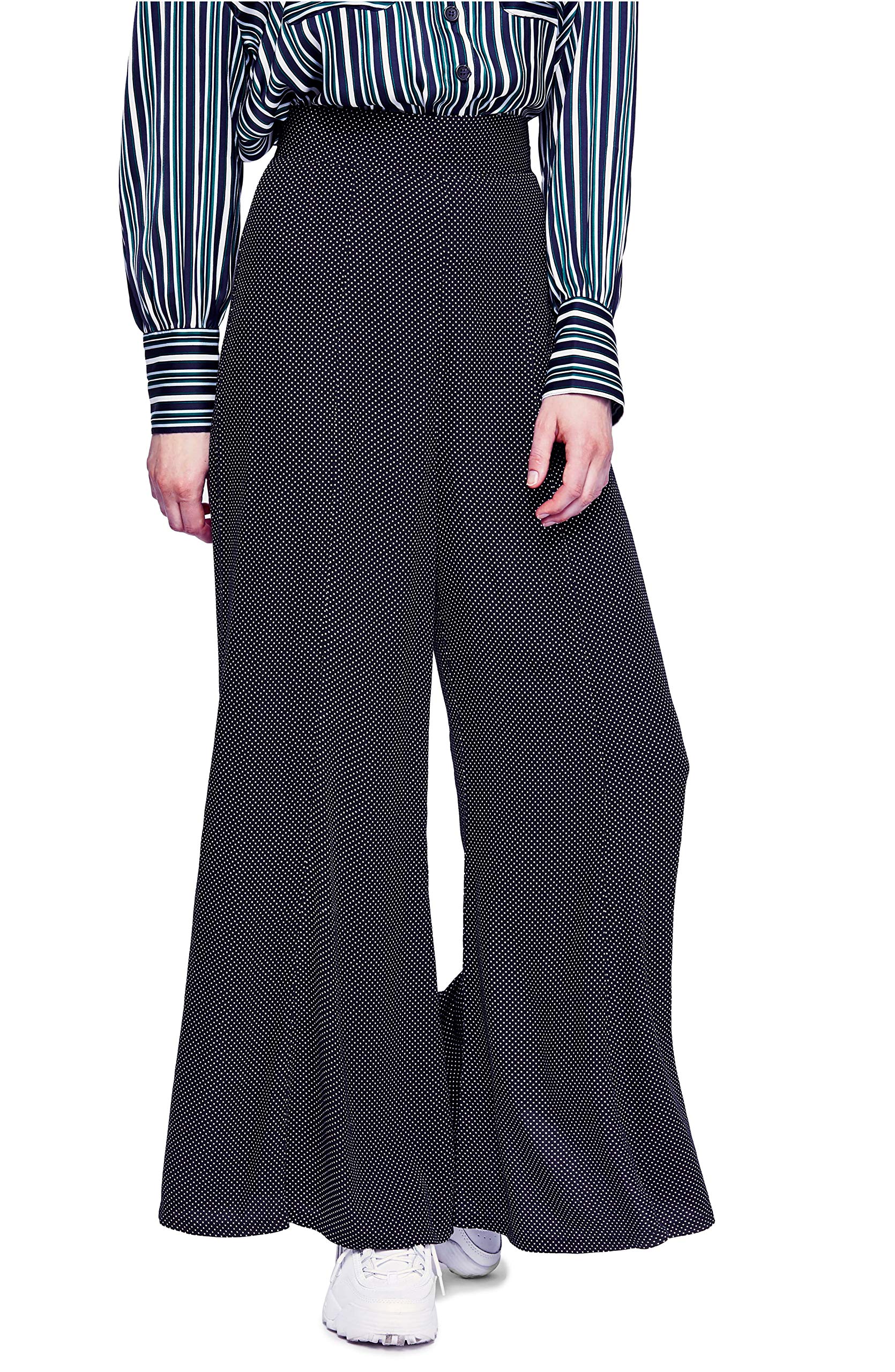 Free People Womens Wild Free Wide Leg Pants Size 12 - Black