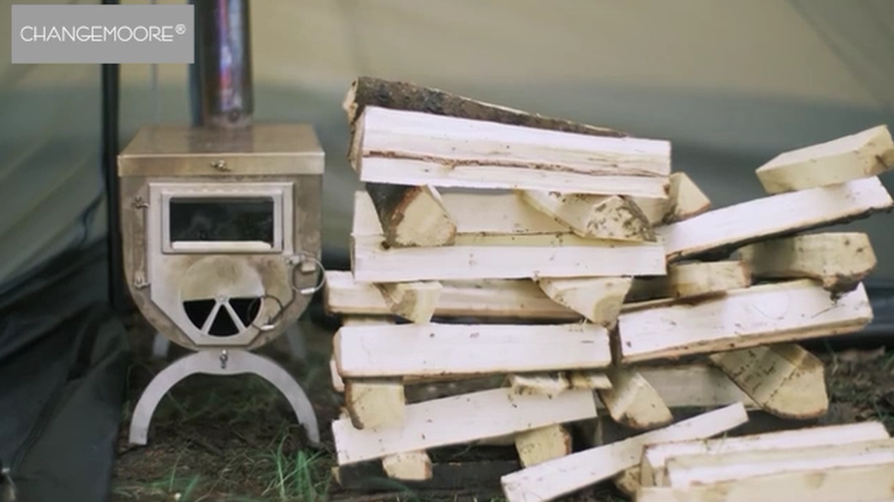 Amazon | CHANGE MOORE 薪ストーブ 折りたたみ足 耐熱ガラス