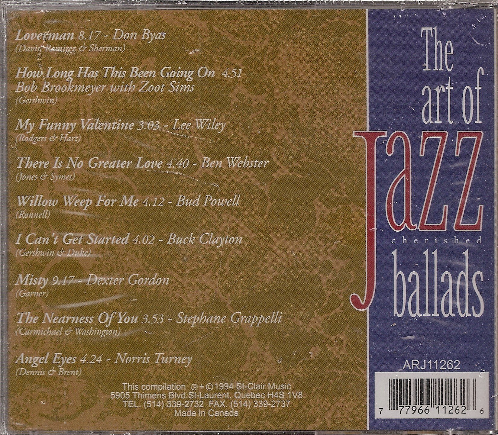 Cherished Ballads [Audio CD] BEN WEBSTER,DON BYAS,LEE WILEY,ZOOT SIMS,BUD POWELL,DEXTER GORDON,STEPHANE GRAPELLI++