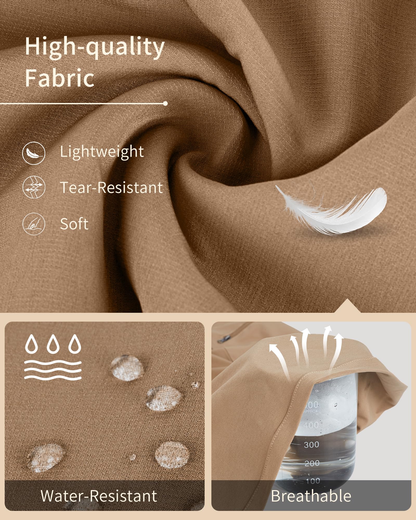 Pantalones de senderismo para hombre, convertibles, de secado rápido, con cremallera, tácticos, resistentes al agua, ligeros, con 6 bolsillos