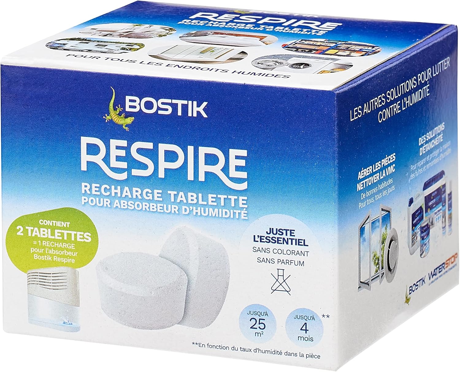 Bostik Respire 2 Tablets for Dehumidifier Refills No Dye or Fragrance