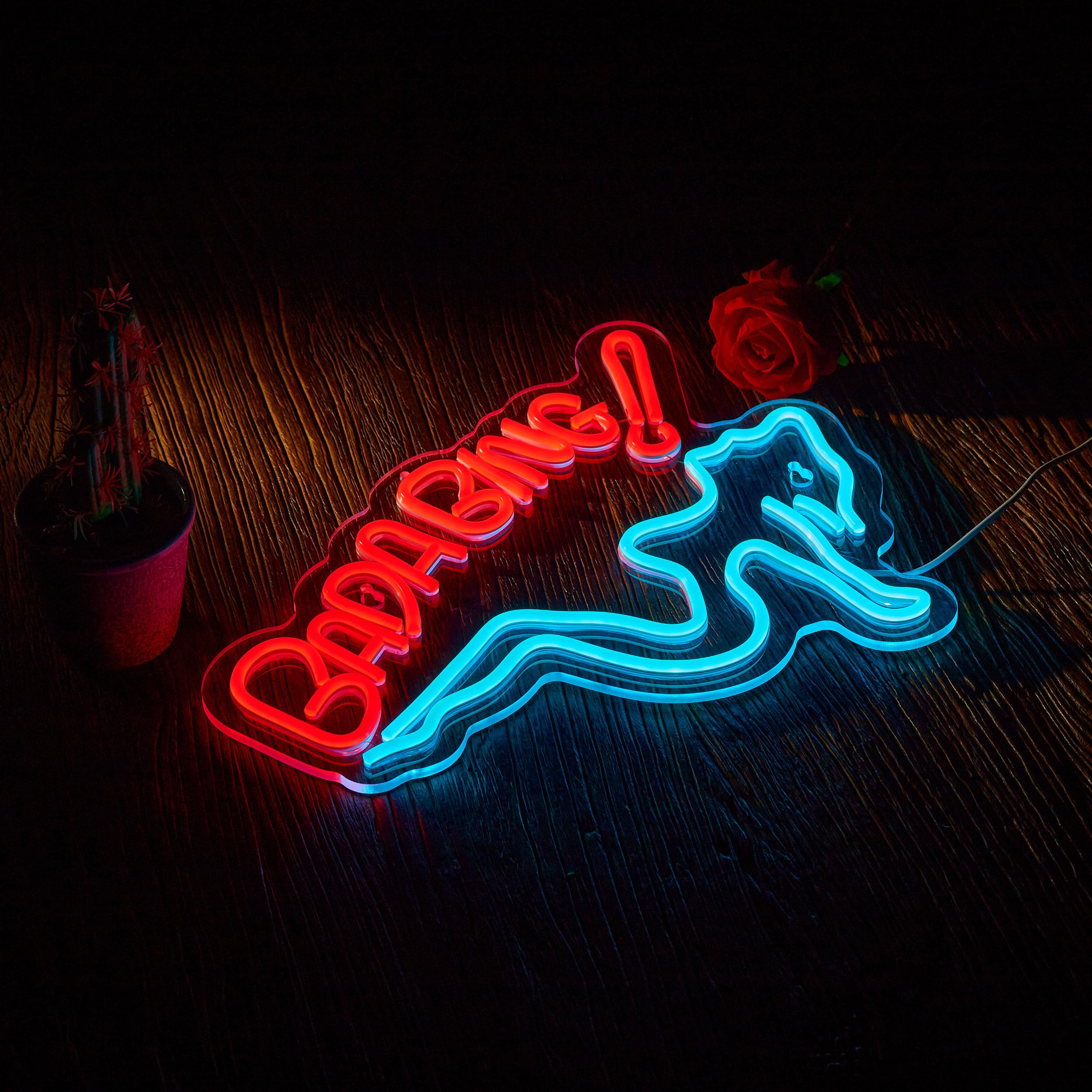 Bada Mädchen-Neonschild für Wanddekoration, dimmbar, Bing Sopranos, LED-Neonlicht, USB-betrieben, Neon-Kunstschilder für Kneipen, Geschäfte, Männerhöhle, Party