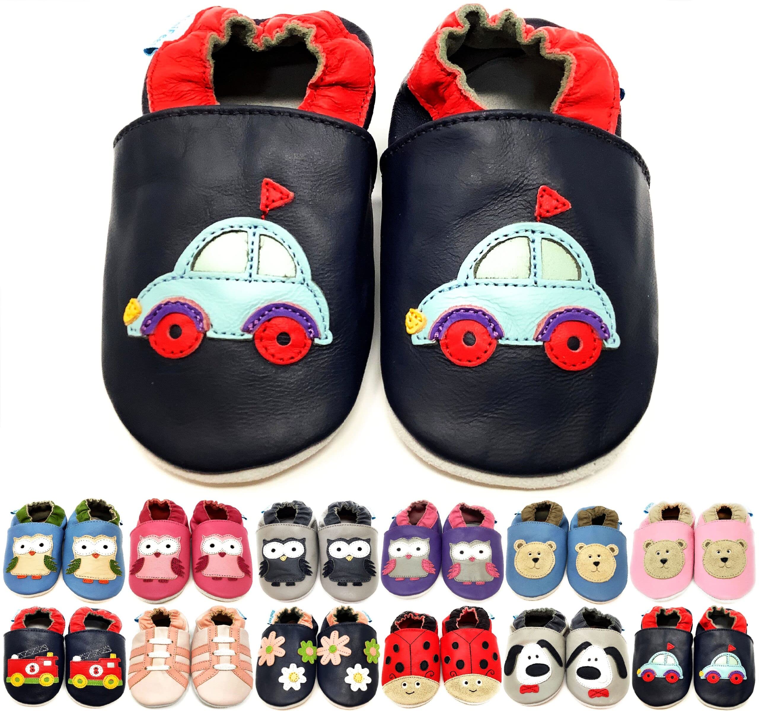 MiniFeetSoft Leather Baby Shoes - Buy 4 Pairs & GET 1 of Them for Free ! - Toddler Shoes - Baby Girl Shoes - Baby Boy Shoes - 0-6 Months to 4-5 Years