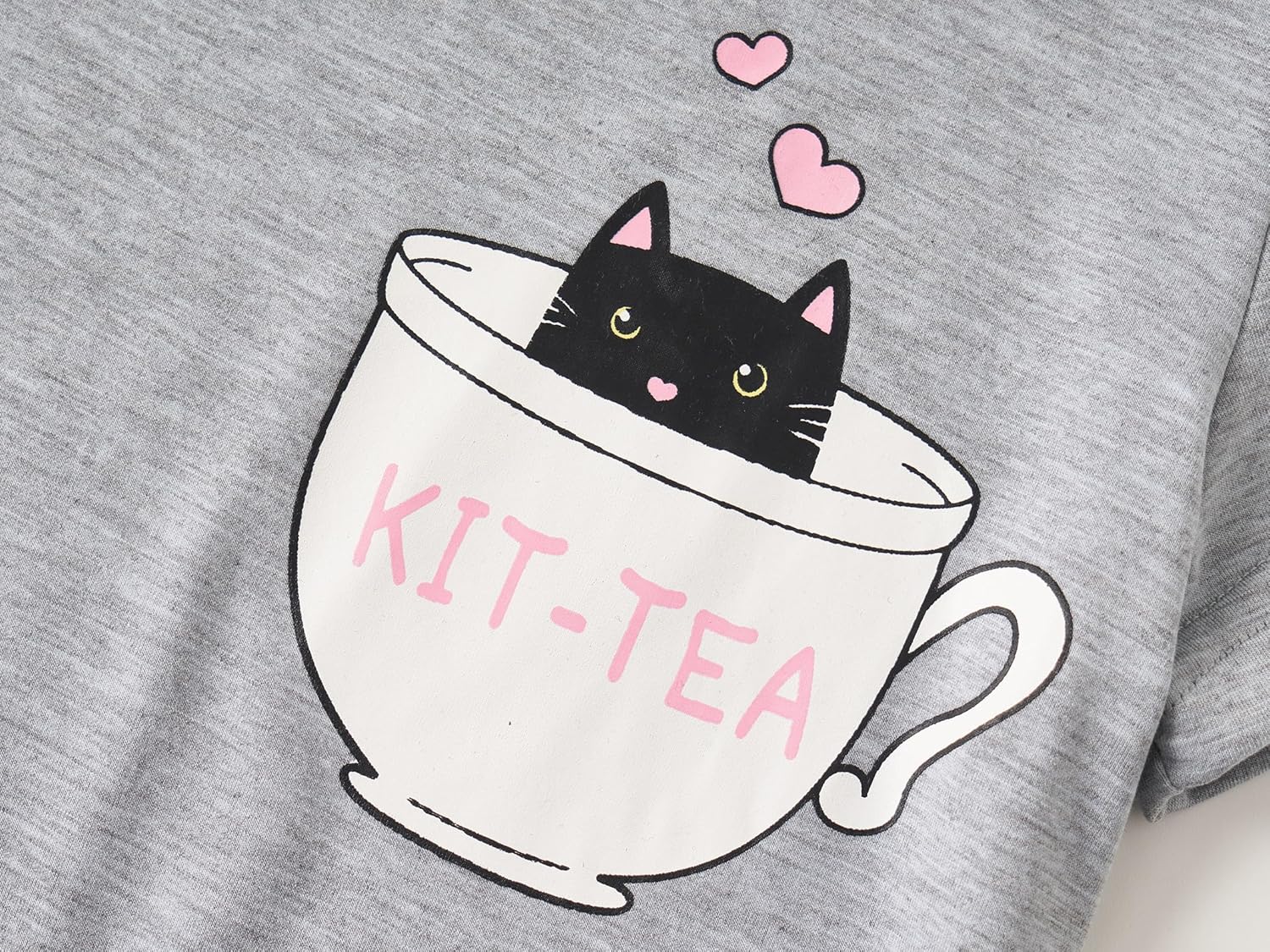 Tebbis Little & Big Girls Striped & Cat Pajama Set - Soft Modal Fiber 2-Piece Summer PJ’s in Sizes 6-18 - Image 5