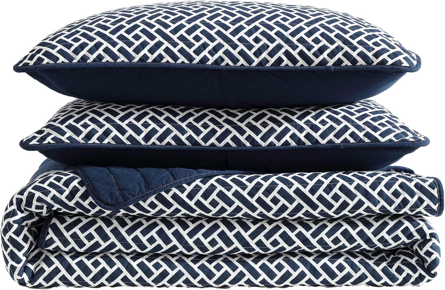 Nautica - Quilt Set, Soft Bedding with Matching Shams, Rounded Corner, Reversible Design (Lockridge Navy, Full/Queen) - Image 8