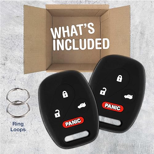 Miniatura 2 de KeyGuardz - Carcasa de goma suave para llave de automóvil, para Honda Accord Civic CR-V Fit Odyssey Pilot (paquete de 2)
