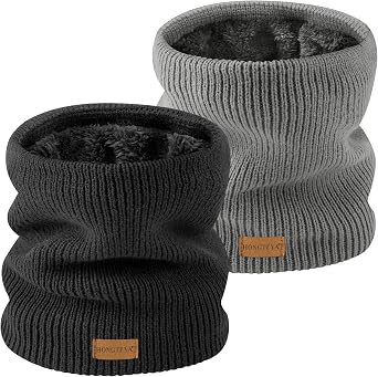 HONGTEYA Neck Gaiters for Men, Winter Neck Warmer Face for Men & Women,Thick Windproof Warm Lined Ski Mask