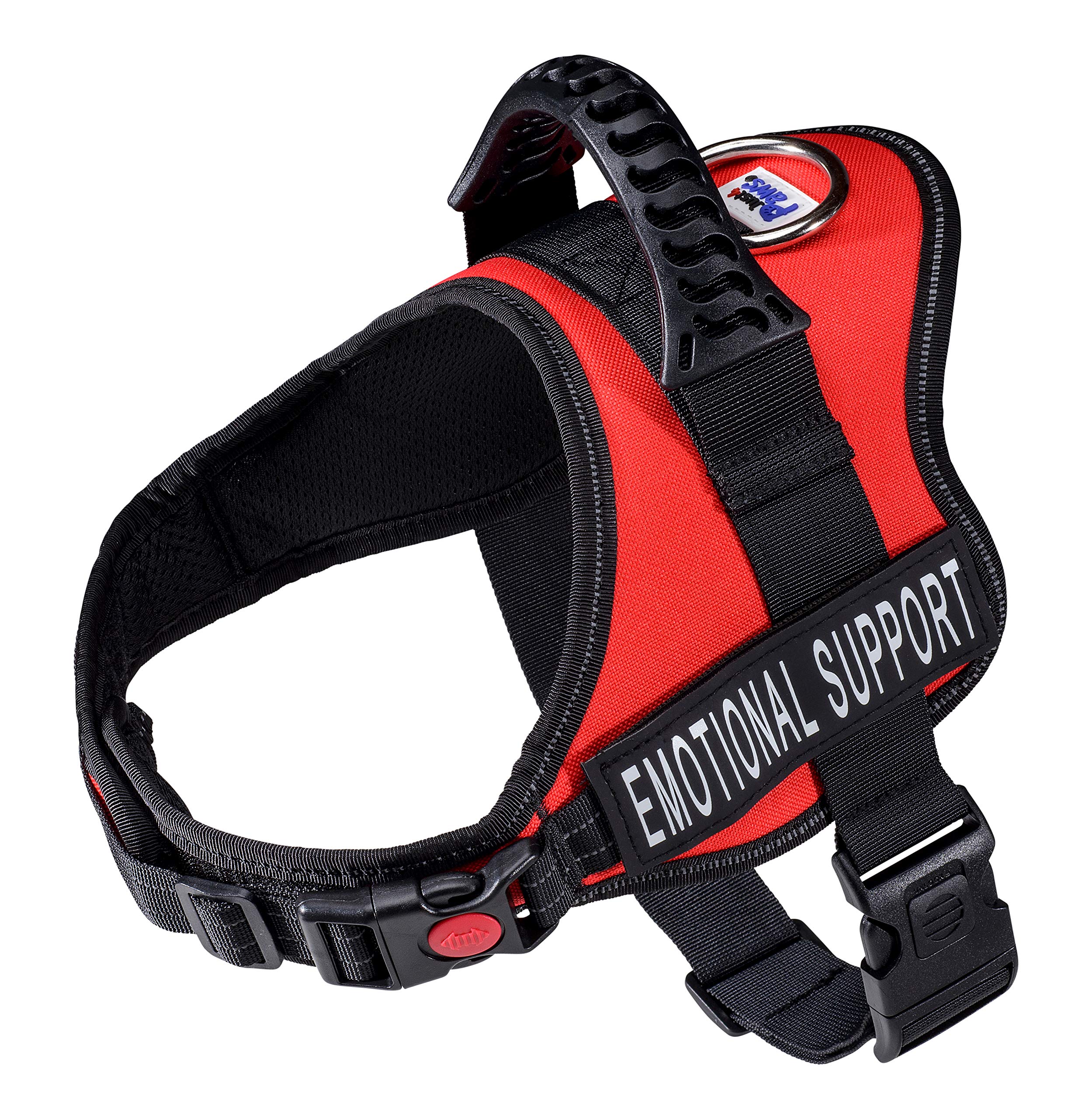 Just 4 Paws Emotional Support Dog Harness Jacket with Padded Handle | 6 Sizes | Adjustable Straps & 2 Removable Reflective Patches (Large-Chest 25