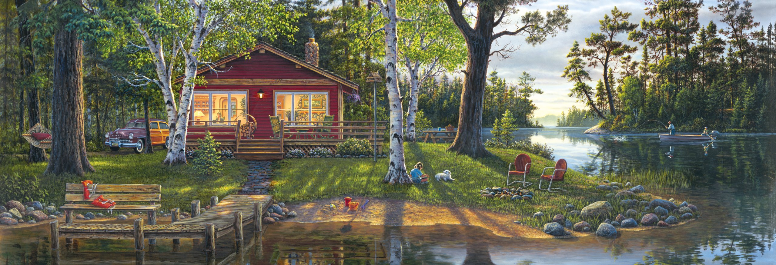 MasterPieces Artist Panoramic Simper Times Jigsaw Puzzle, 1000-Piece