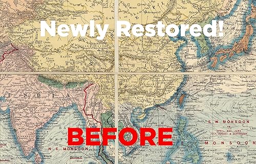 Miniatura 5 de Mapa histórico - Mapa del mundo, 1900, arte de pared vintage - 24 x 13 pulgadas