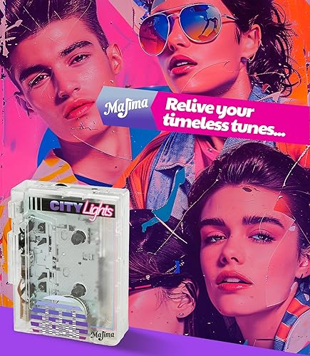 Vista 9 de Bluetooth Cassette Player with FM Radio Transparent Portable Design Retro Audio Gift Supports USB Power or AA Batteries Wired Headphones Included