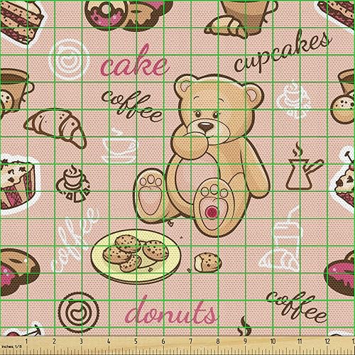 Miniatura 826 de Ambesonne The Yard - Tela de hibisco de flores tropicales en tonos de la vida real, tela decorativa para tapicería, cestas de almacenamiento