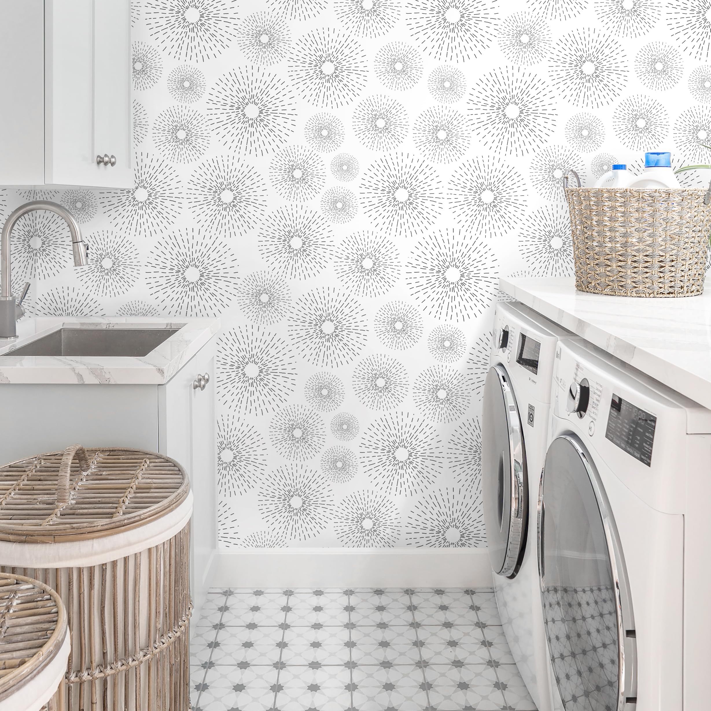 Guvana Green Peel And Stick Wallpaper - Boho Striped Special Pattern Adhesive Reovable Contact - View #4