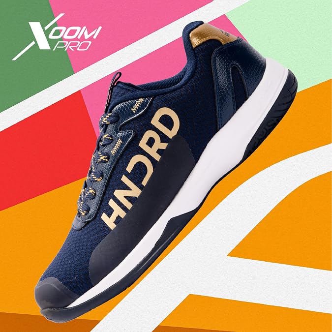 Hundred Xoom Pro non-marking professional badminton shoes for men material: mesh TPU and leather sole: rubber suitable for badminton/tennis/basketball