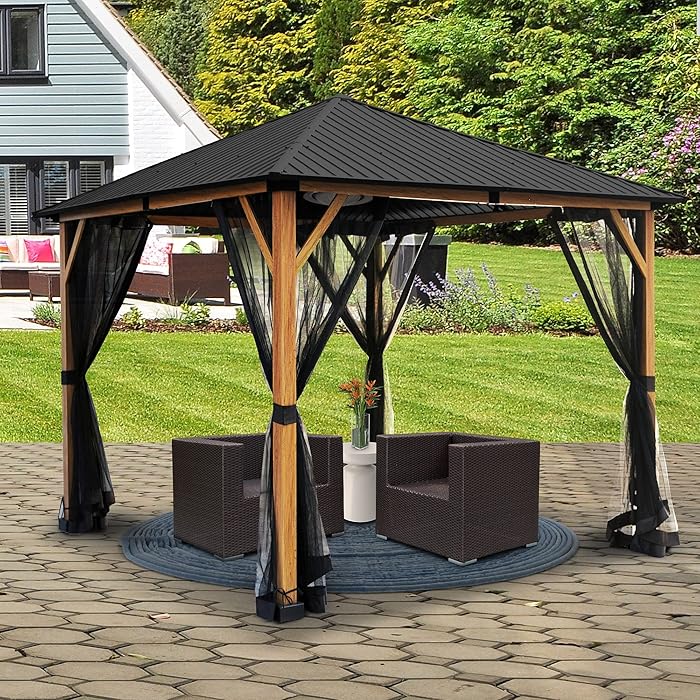 Buy AsterOutdoor 10 Ft. W x 10 Ft. D Outdoor Patio Hardtop Gazebo with