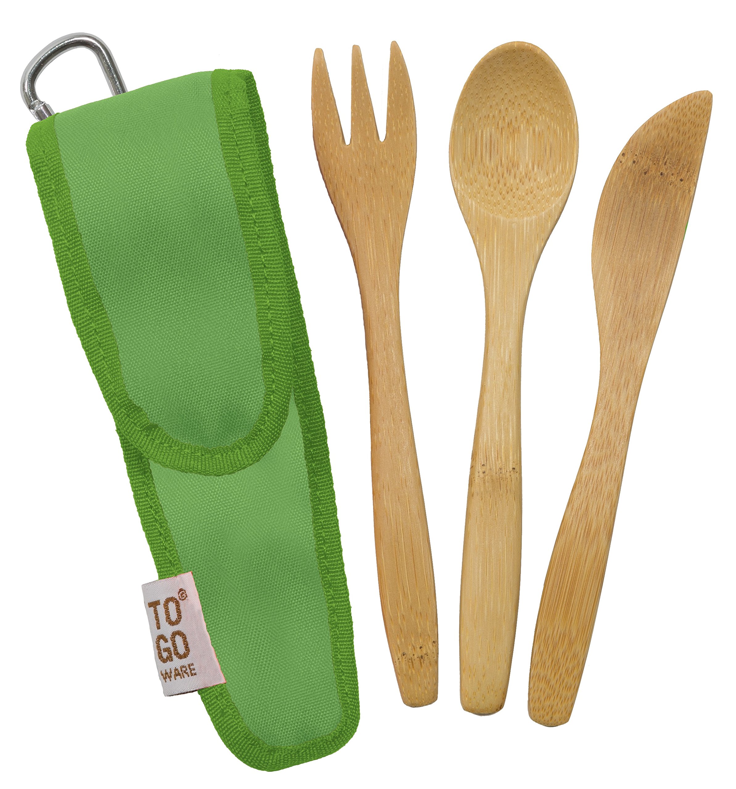 TO GO WARE Kid's Bamboo Utensil Set Kiwi Green, 1 EA