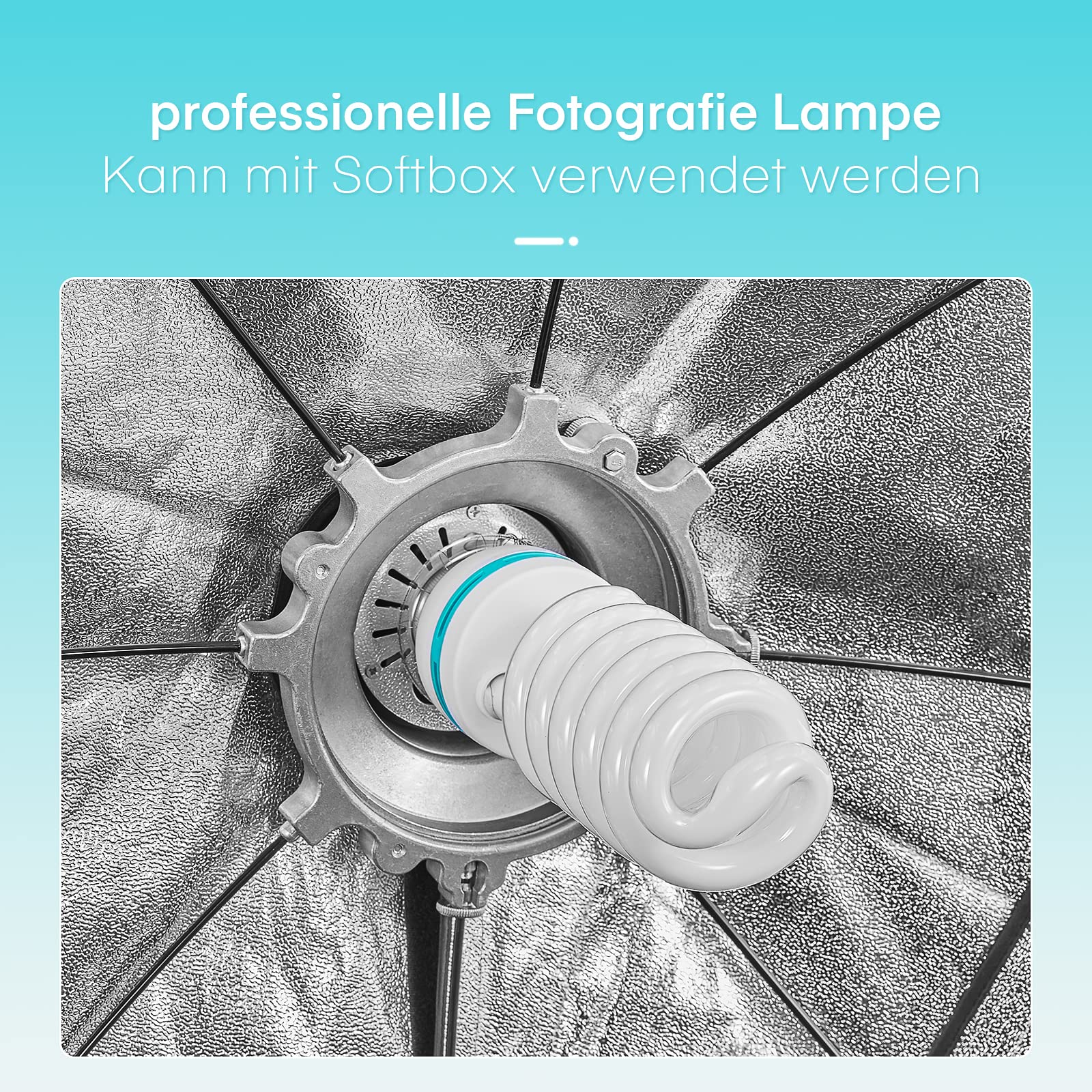 2 x 135W Spiral-Tageslichtlampe Fotolampe Fotoleuchte, 5500K, E27 Fassung Energiesparlampe Studioleuchte für Softbox Fotografie im Fotostudio