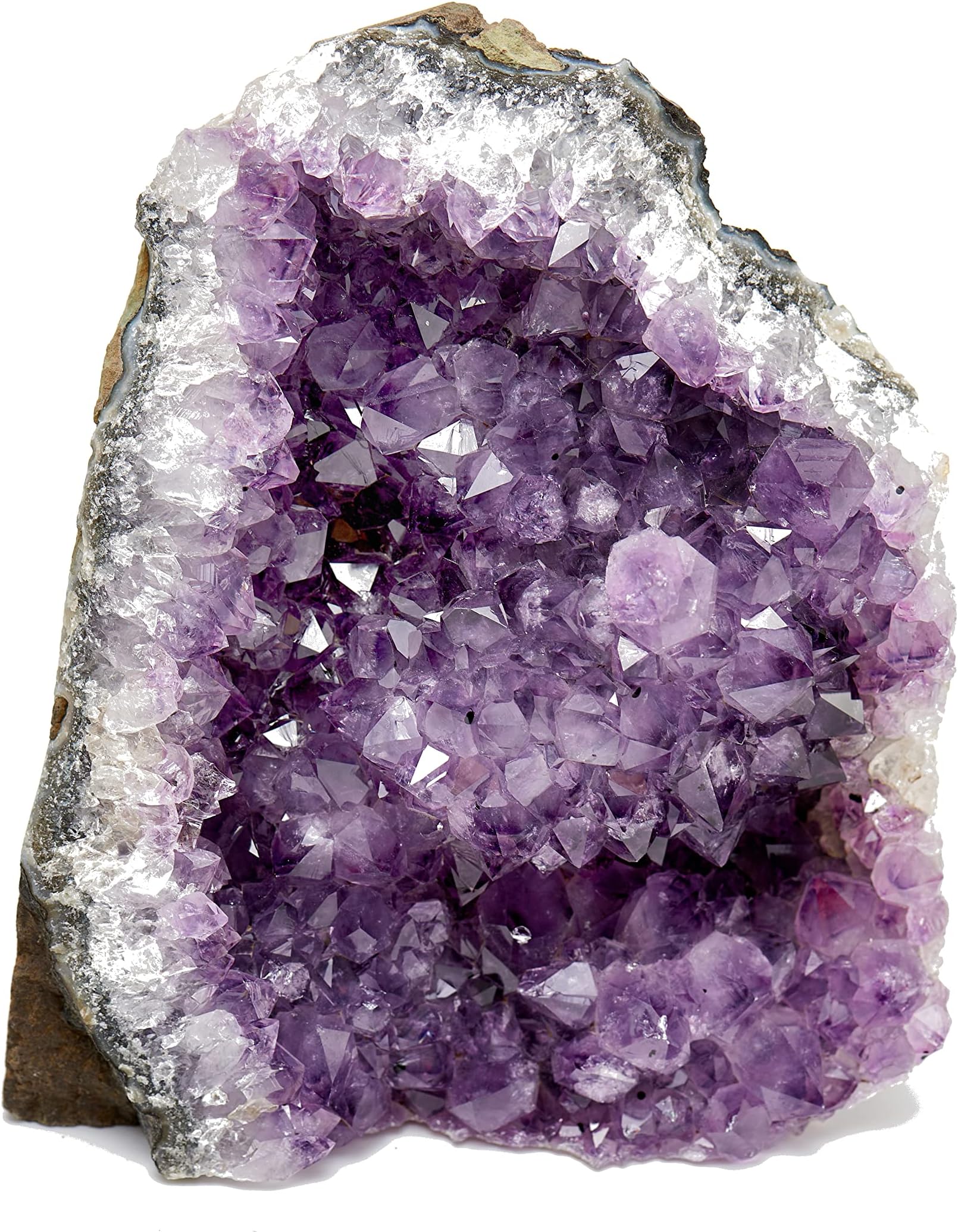3 to 4 Lb Amethyst Crystal Geode From Uruguay – 4.5" to 7.5" Height, Natural Large Amethyst Cluster Rock – Crystals And Healing Stones