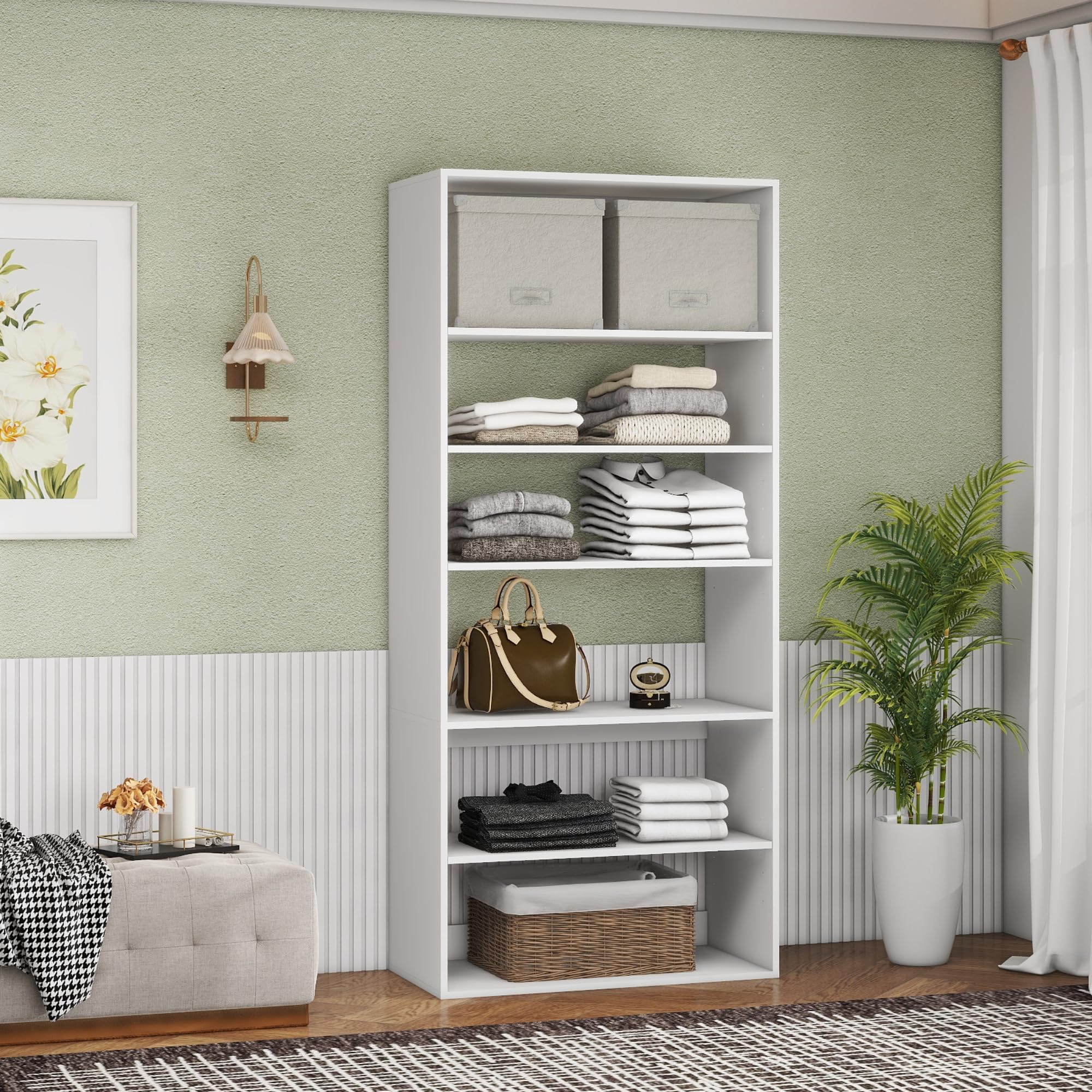 ClassyCabin Modern Closet System for Walk In Closets, Built In Organizer Shelving Units, Modular Storage Solutions, Wall Mount Closet Organization Systems
