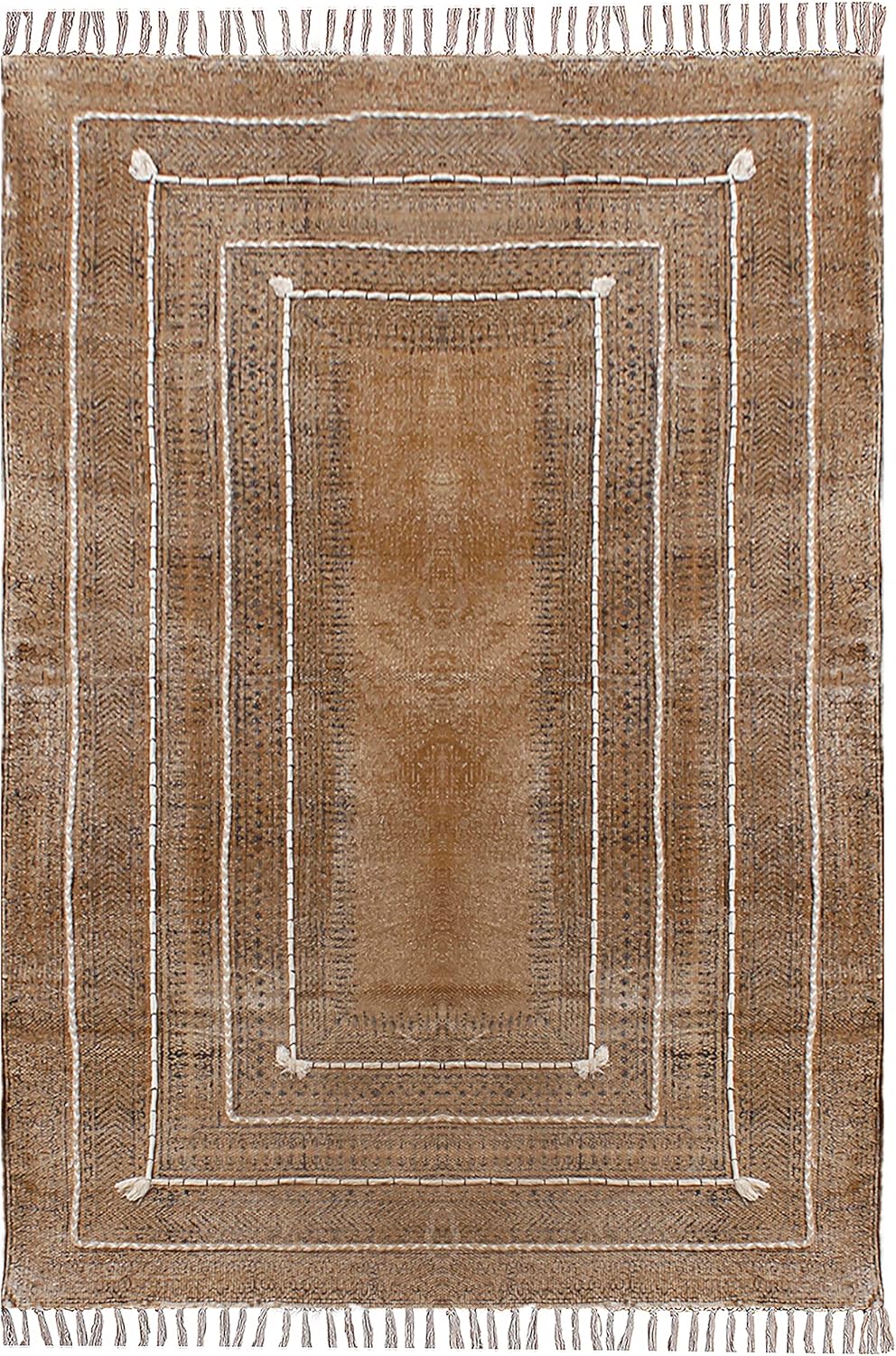 3×5 Area Rug Kilim Rug Handmade Boho Rug Geometric Rug Easy Washable Rug Bronze Black Cotton Area Rug Flatweave Rugs for Small Bedroom Rug Living Room Kitchen Bathroom Laundry Room
